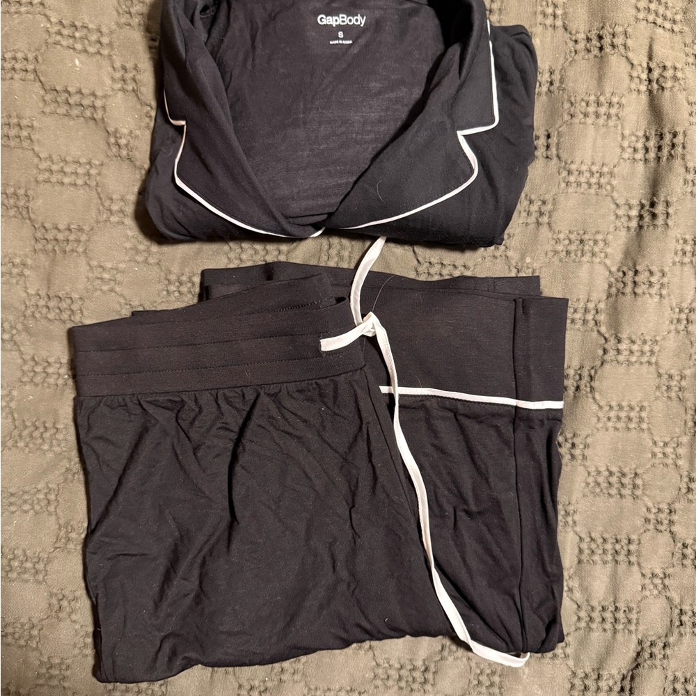 GapBody Black Pajama Set with White Trim